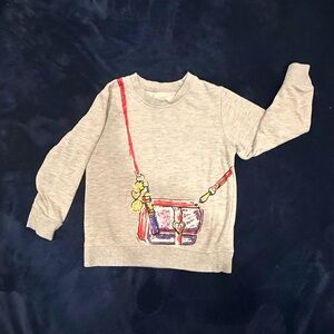 Gray Kids Sweatshirt with Bag Print